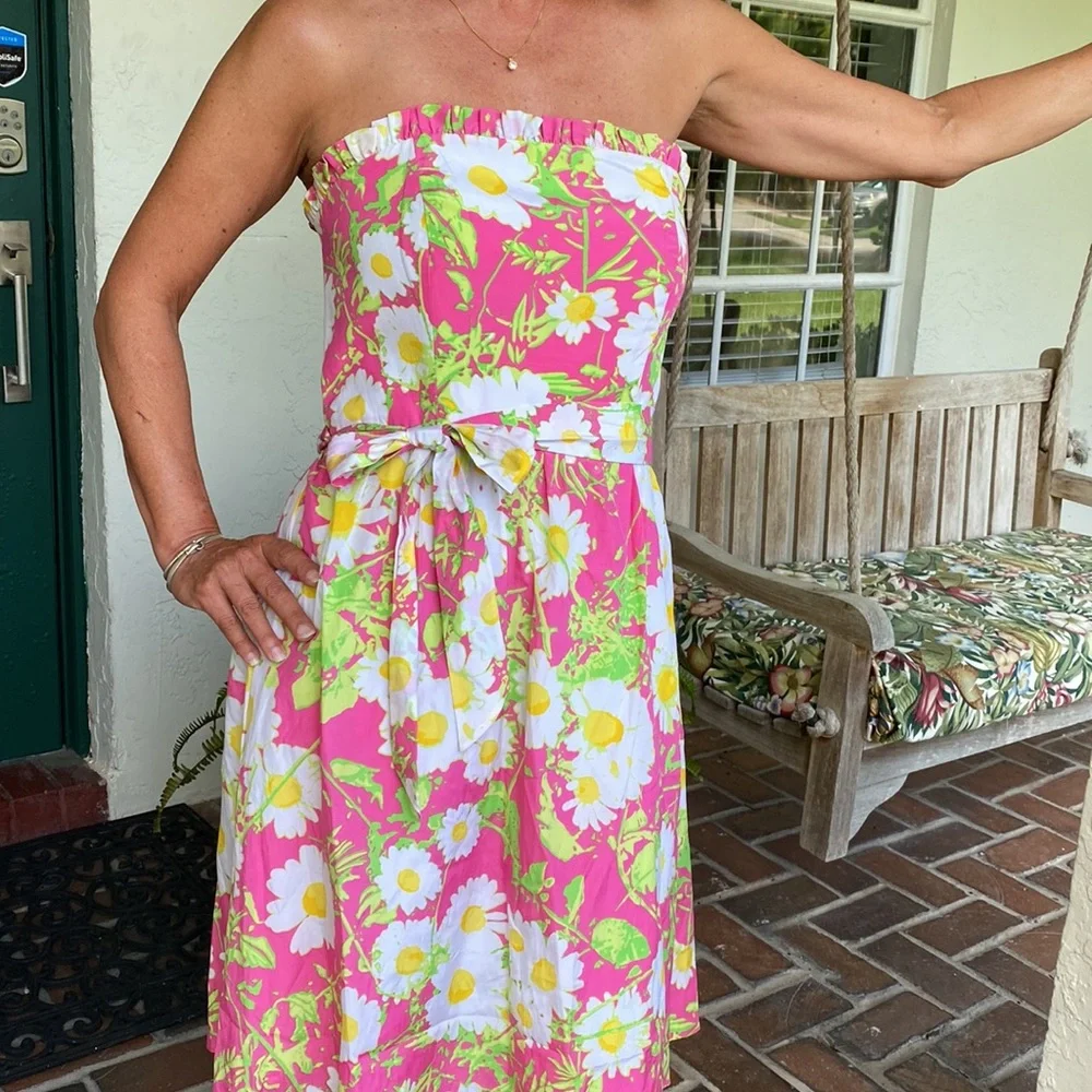 Lilly Pulitzer Strapless dress-size-10 - Picture 1 of 8